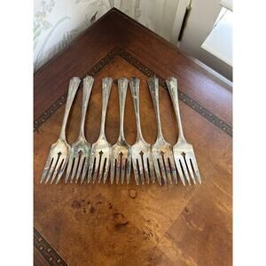 7 FANTASY 1941 by Oneida Community Carlton Plate Silverplate SALAD FORKS 6.5"